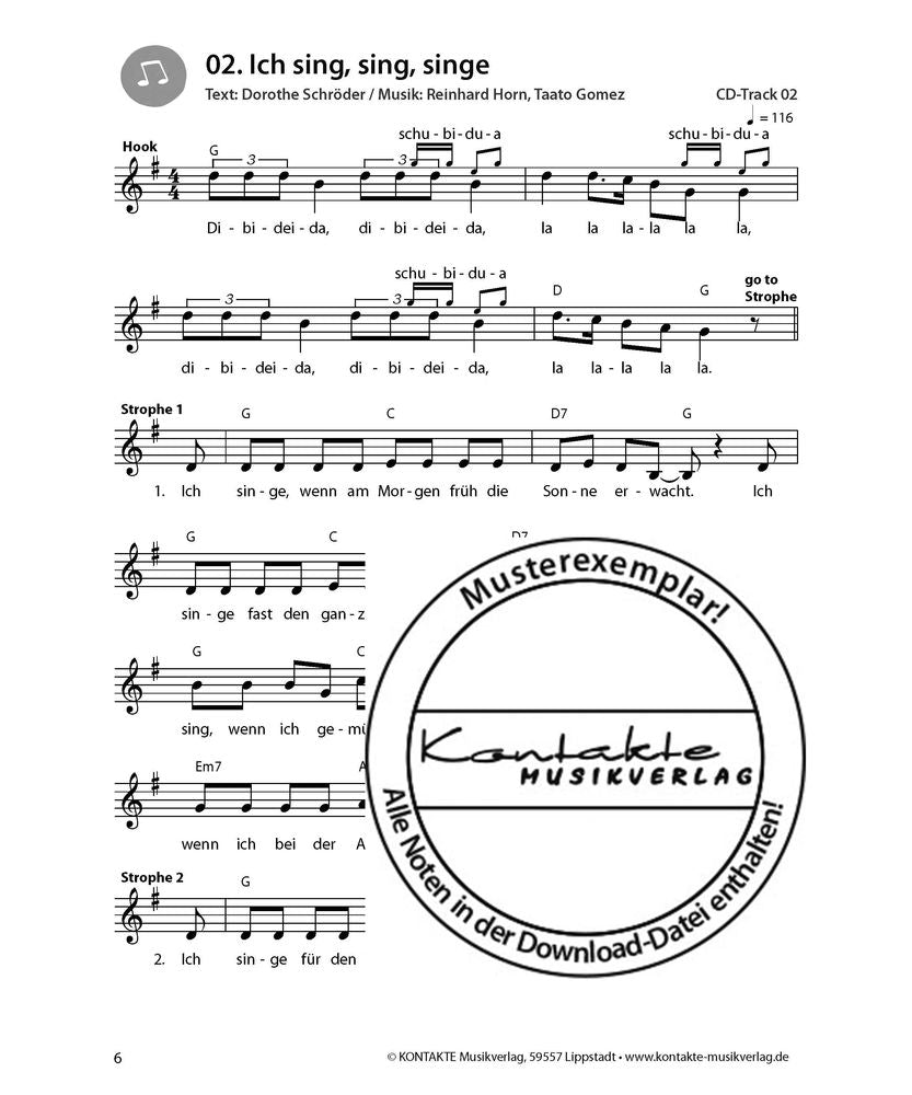 Singen ist ’ne coole Sache (Noten)
