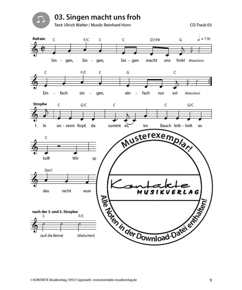 Singen ist ’ne coole Sache (Noten)