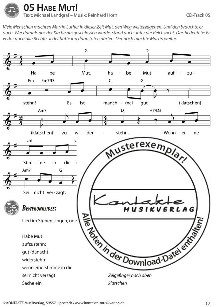 Habe Mut! Martin Luther und die Suche nach Gott (Noten)