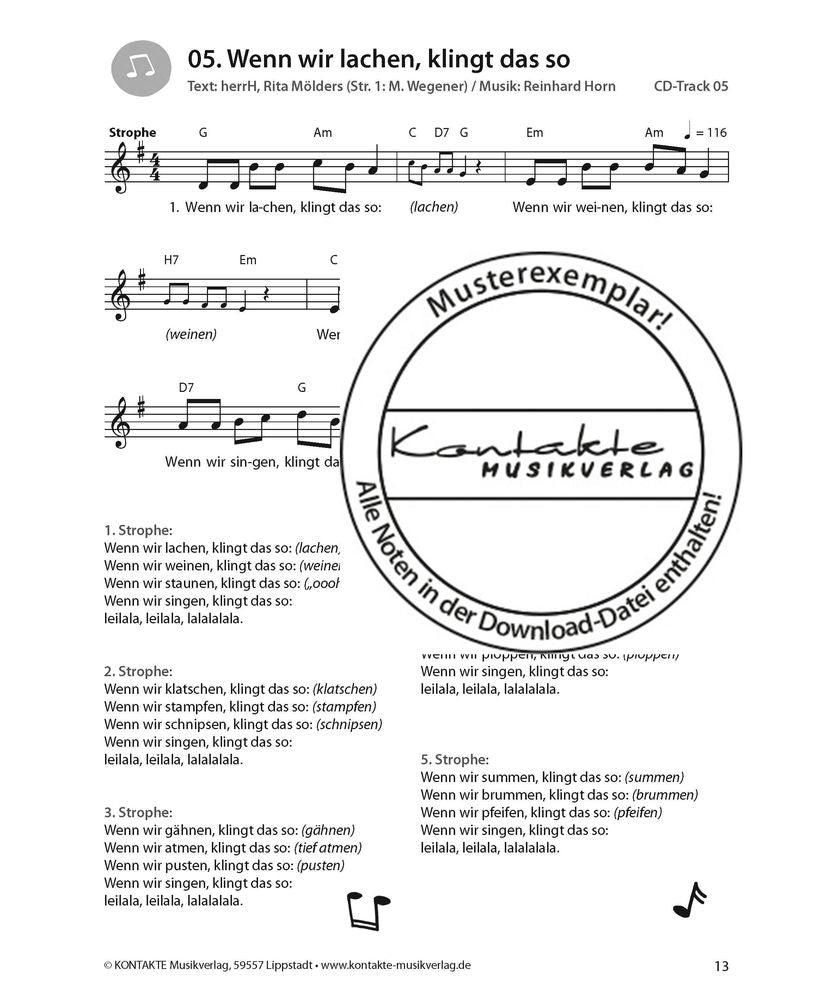 Singen ist ’ne coole Sache (Noten)
