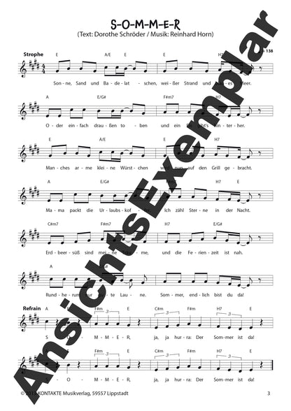 Sommer – Meine Jahreszeiten-Hits (Noten-Auswahl – Lieder von Reinhard Horn und traditionelle)