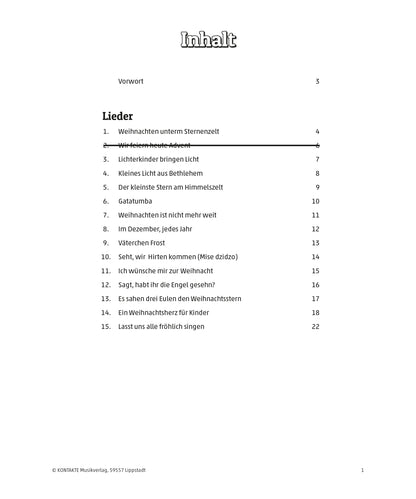Weihnachten unterm Sternenzelt (Noten-Auswahl – Lieder von Reinhard Horn und traditionelle)