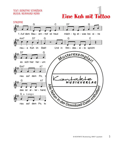 Eine Kuh mit Tattoo (Noten)