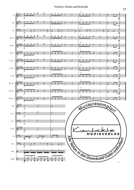 Nashorn, Elefant und Krokodil (Orchesternoten D-Dur)