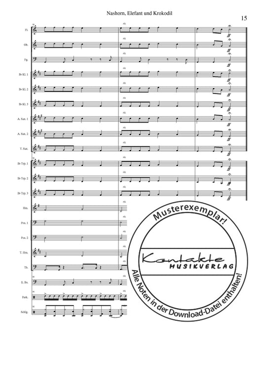 Nashorn, Elefant und Krokodil (Orchesternoten C-Dur)