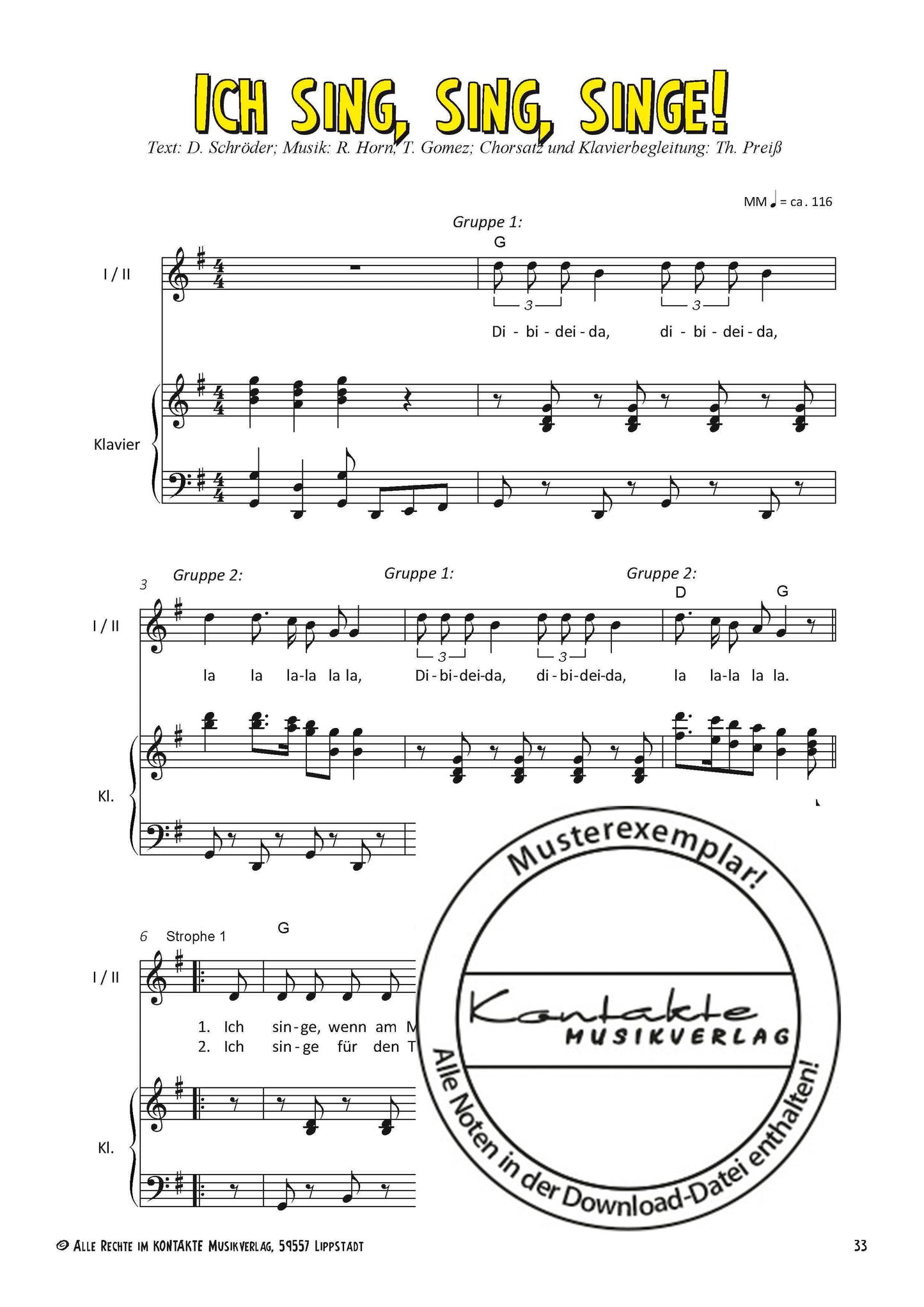 Lachen, Singen, Tanzen (Chornoten)