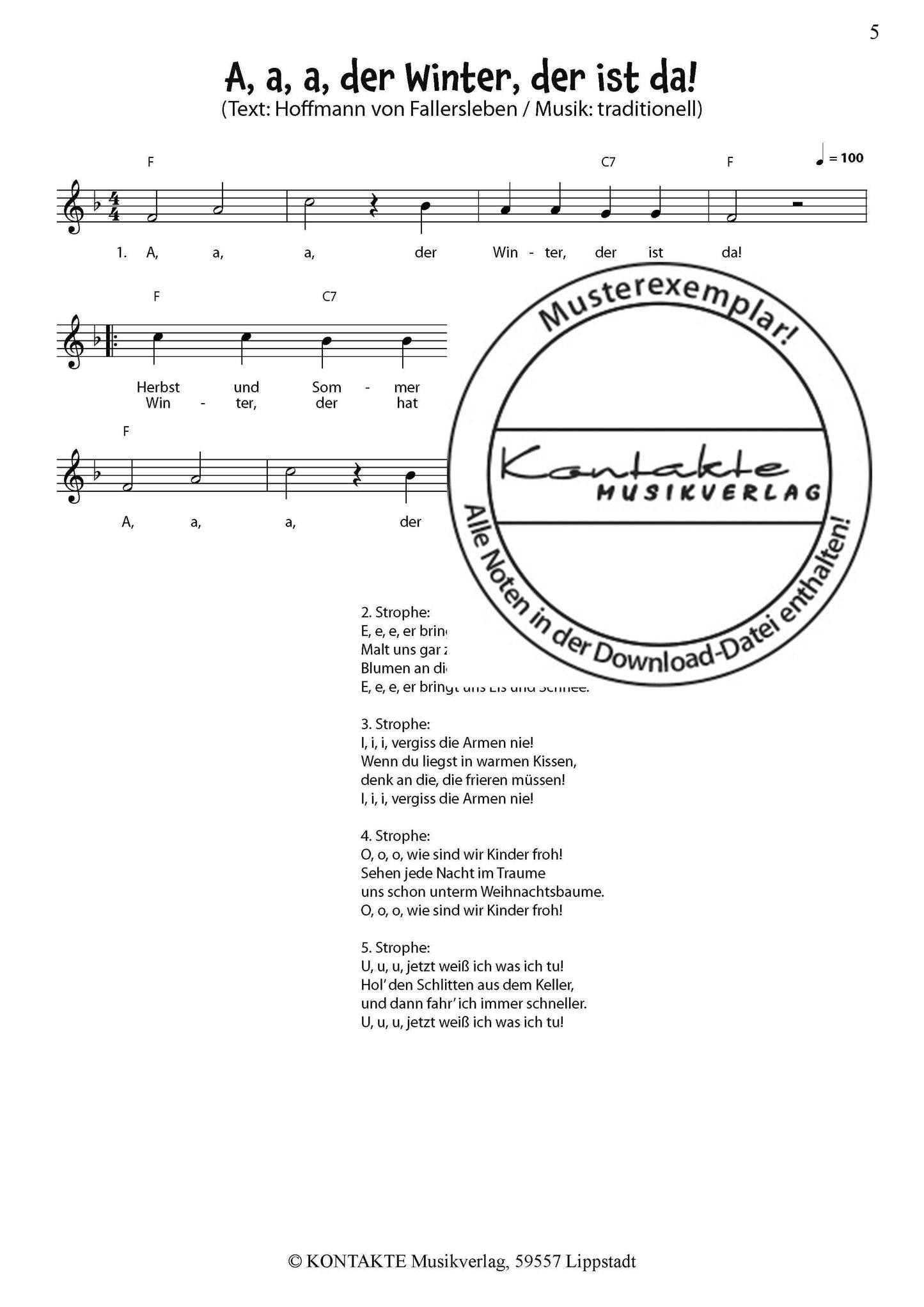 Winter – Meine Jahreszeiten-Hits (Noten)